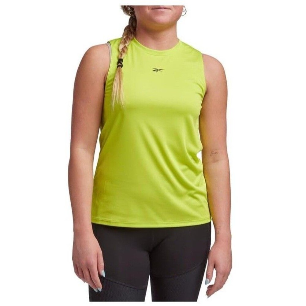 Reebok Womens XS Acid Yellow Identity Performance Tank Top NWT BO11